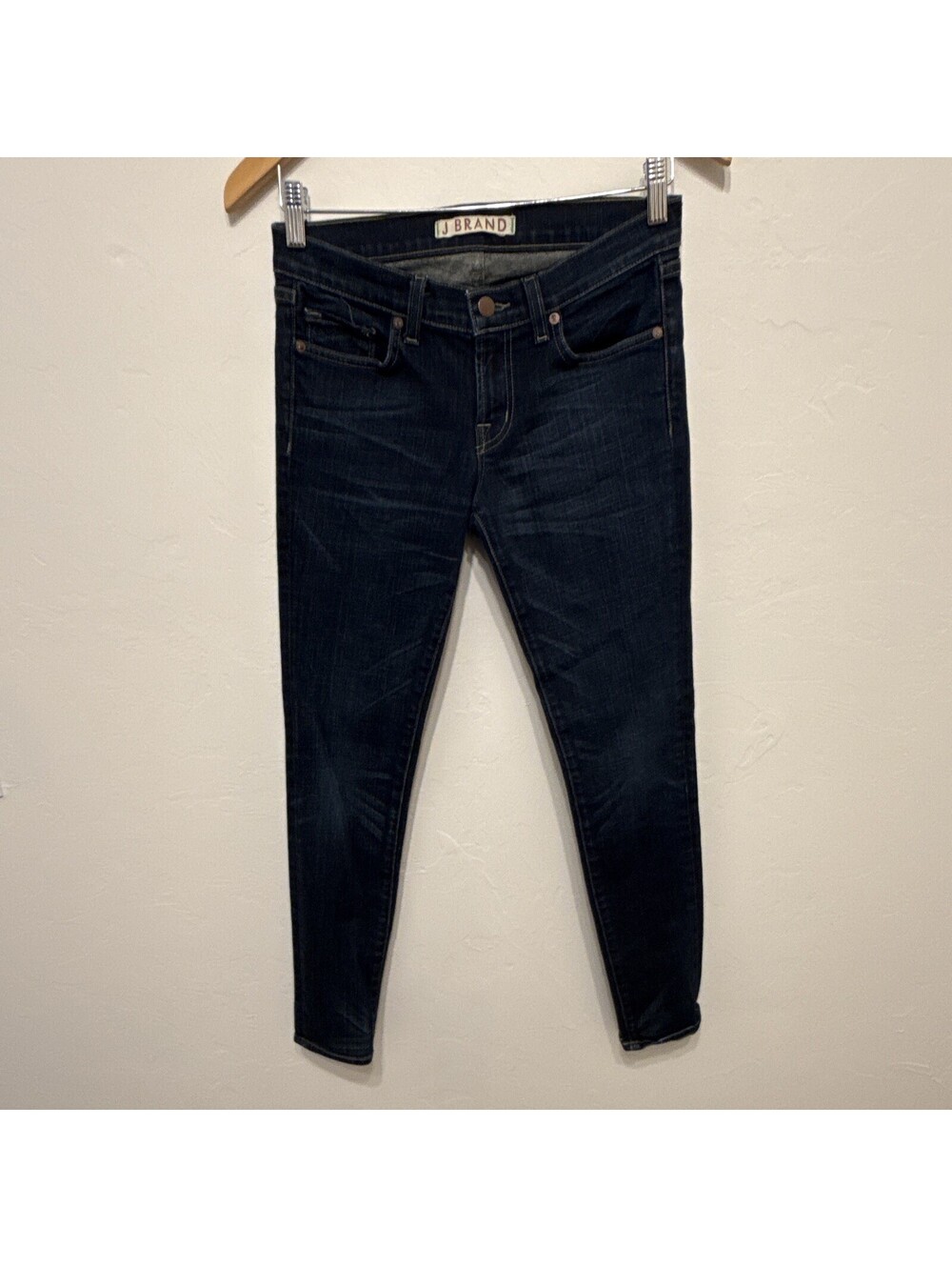 J Brand Skinny Slim Fit Jeans Dark Wash Blue Mid Rise Cotton Denim Women 27